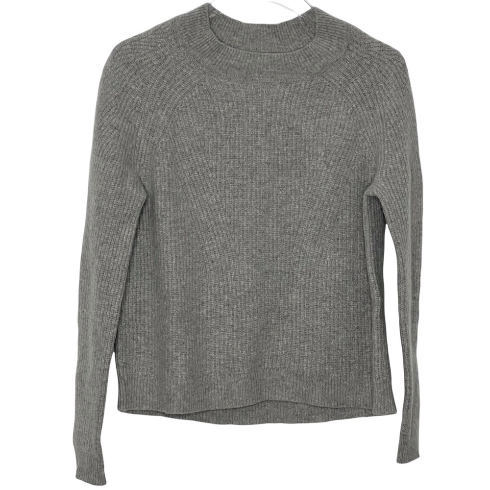 Vince Gray Ribbed Wool/Cashmere Sweater